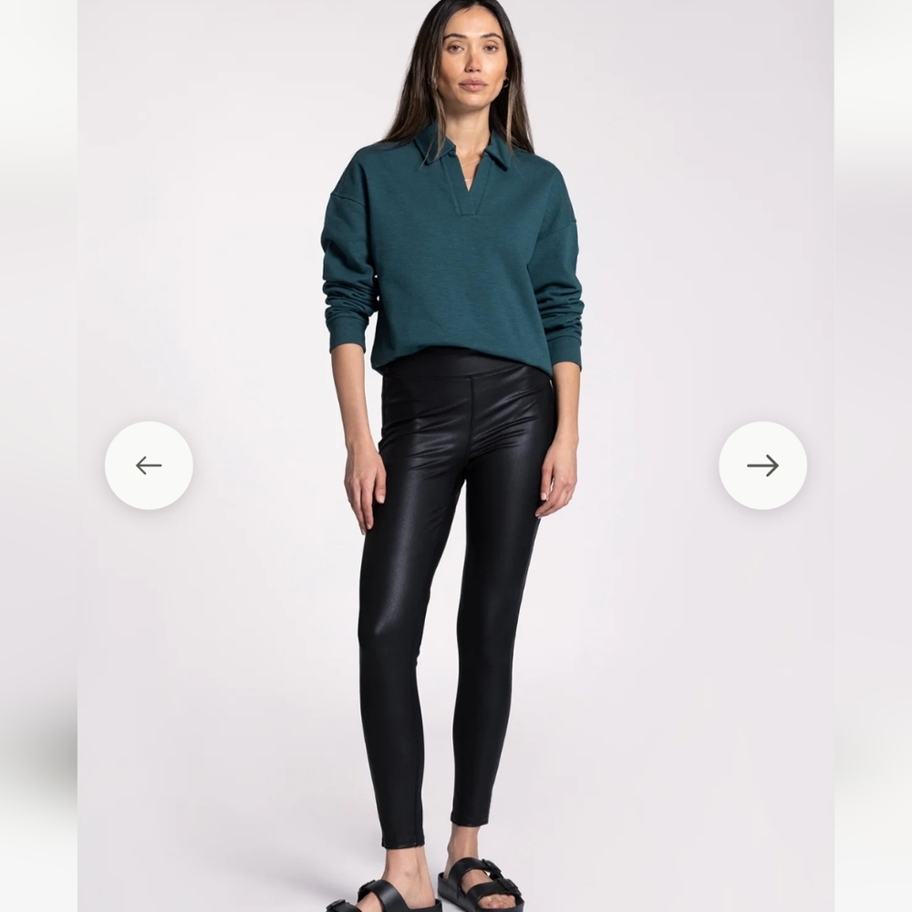 Thread & Supply Black Leather Look Leggings